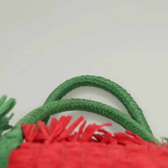 GUCCI Hand Bag Straw Green Red 524810 Auth bs26626 - Picture 9 of 16